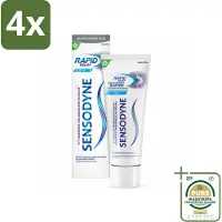 Sensodyne - Tandpasta - Rapid Relief - Gevoeligheidsverlichting - 75 ml - Voordeelverpakking - 4 stuks - Tandpijn - Snelle verlichting