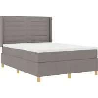 vidaXL Boxspring bed met LED-stripverlichting Taupe 140 x 190 cm Stof