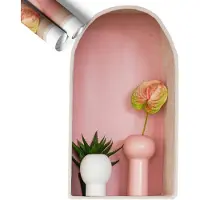Wallfluent 3D Muursticker - Subtiele vegetatie 3D Wandsticker - 97x100 cm - Roze 3D Muursticker Illusie - Unieke 3D Muursticker - 3D Sticker Voor Muur - Vinyl 3D Muursticker - 3D Wanddecoratie Sticker