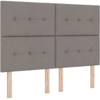 vidaXL LED Hoofdbord met LED-stripverlichting Taupe 144 cm Stof