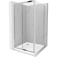 Mexen Apia douchecabine schuifdeur 90 x 90 , transparant, chroom + douchebak Flat - 840-090-090-01-00-4010