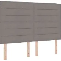vidaXL LED Box Spring Bed met hoofdeinde Taupe 140 x 190 cm Stof