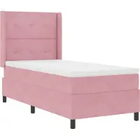 vidaXL Boxspringbed met LED-verlichting, roze, 100 x 200 cm, fluweel