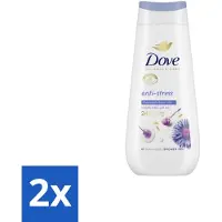 Dove 2 x – Douchecrème – Anti-Stress – 225 ml - Douchecrème Anti-stress - Ontspannende Douchecrème - Droge Huid Verzorgen - Hydratatie - Blauwe Kamille