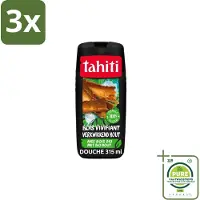 Tahiti 3 x – Douchegel – Tropenhout Vegan - 315 ml - Grootverpakking - Douchegel Tropisch Hout - Vegan Douchegel - Natuurlijke Douchegel - Houtgeur Douchegel - Energieke Douchegel