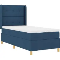 vidaXL Boxspring bed met hoofdeinde Blauw 80 x 200 cm Stof