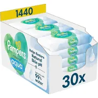 Pampers Harmonie Aqua Billendoekjes 0% Plastic - 30 Verpakkingen = 1440 Babydoekjes