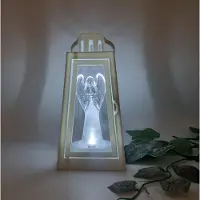 Cortina Lantaren - LED - Engel Groot - Wit - Koud wit - Windlicht - Graflantaarn - Grafdecoratie