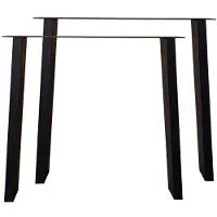 Furniture Legs Europe Stalen tafelpoot zwart trapezium 80 bij 10 cm en hoogte 72 cm (4 x 10 cm) - 2 stuks