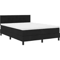 vidaXL Boxspring bed met LED-stripverlichting Zwart 160 x 200 cm Stof