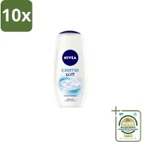 Nivea 10 x – Douchegel – Creme Soft – 750 ml - Grootverpakking - Douchegel - Hydraterende Douchegel - Huid Verzorging - Droge Huid - Mild Reinigen