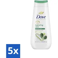 Dove 5 x Douchecrème - Hydrating Care - Aloe Vera - 225 ml - Douchegel - Hydraterende Douchegel - Aloë Vera - Berkenwater - Droge Huid