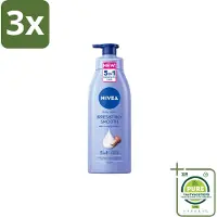 Nivea 3 x – Bodymilk – Silky Shea Butter 5-in-1 – 500 ml - Grootverpakking - Bodymilk - Shea Butter - Droge Huid - Hydratatie - Verzorging