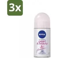 Nivea – Deodorant Roller – Pearl & Beauty – 50 ml - Bulkverpakking - 3 stuks