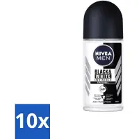 Nivea Men – Deodorant Roller – Invisible for Black & White – 50 ml - Bulkverpakking - 10 stuks