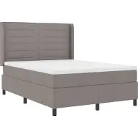 vidaXL LED boxspringbed met hoofdeinde, taupe, 140 x 190 cm, gestoffeerd