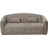 Vente-unique Vierzitsslaapbank express in taupe boucléstof - Slaapruimte 160 cm - Matras 13 cm RETUNA