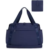 Markenlos Reistas van 29 liter, blauw, flexibel, kreukvrij, handtasformaat, geschikt voor een weekendtrip