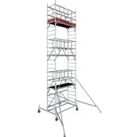 Krause ProTec XS aluminium vouwsteiger - 200 kg/m² - geremde wielen - L 2000 x B 700 x H 7800 mm