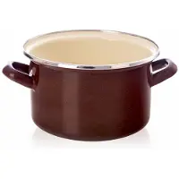 Orion Brown - Kookpan - 2 l - Emaille - Retro - Inductie & Ovenbestendig