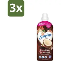 Soupline 3 x – Wasverzachter – Verwarmende Kokosnoot & Witte Bloemen – 950 ml - Wasverzachter - Kokosnoot - Witte Bloemen - Warme Geur - Wasgoed