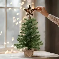 Everlands Kerstboom met gepersonaliseerde houten piek ster