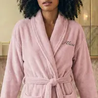 Yoursurprise Dames badstof badjas - met je naam - Roze L/XL