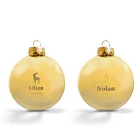 Yoursurprise Kerstbal met naam - Goud 2 stuks