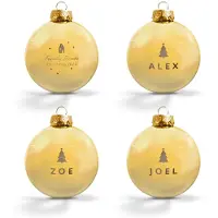 Yoursurprise Kerstbal met naam - Goud - 4 stuks