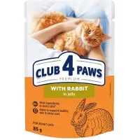 Club 4 paws premium adult rabbit in jelly pouch kattenvoer 24x85 gr