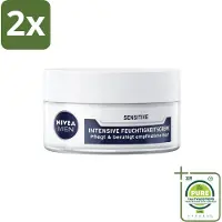 Nivea Men – Gezichtscrème – Sensitive Intensive – 50 ml - Voordeelverpakking - 2 stuks - Gevoelige huid - Gezichtscreme