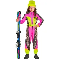 Widmann Fout ski pak snowboarder luipaard roze/geel kind