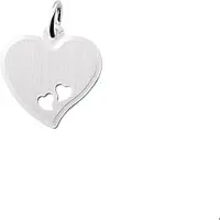 The Jewelry Collection graveerhartje gediamanteerd zilver gerhodineerd 1321698
