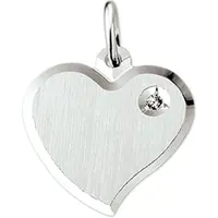 The Jewelry Collection graveerhart zirkonia zilver gerhodineerd 1329829