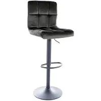 Signal Zwarte Barstoel C-105 Velvet met Rugleuning - Zwart
