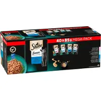 Sheba Natvoer Sauce Vis Selection Adult 85 Gram 40 Stuks