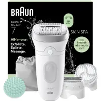 Braun Silk·épil 7 SkinSpa 7-081 - Wet & Dry Epilator - Langdurig Gladde Huid - Brede Kop - Massagepad, Ladyshave Scheerkop en Trimmerkam