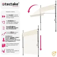 TecTake Klemluifel - Zonnescherm - 200x180cm - Beige