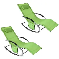 SoBuy 2x OGS28-GR Ligstoel Set Groen