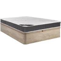 Vente-unique Set 160 x 200 cm bedbodem met opbergruimte, licht naturel + matras met pocketveren met instap met vormgeheugen van 27 cm dik - ATLANTIDE van YSMÉE