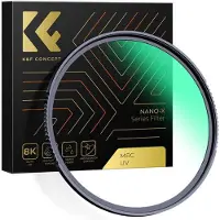 K&F Concept 77MM MCUV Beschermingsfilter met 28 Meerlagige Groene Coatings HD Waterdicht Krasbestendig (Nano, Lensfilter, Groen