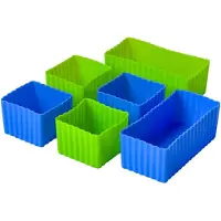 Yumbox set van 6 siliconen bakjes - blauw/groen