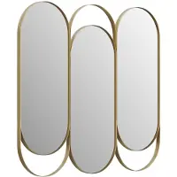 OZAIA Tryptiekspiegel art deco van metaal - L76 x H69,5 cm - Goudkleurig - JICHIMI