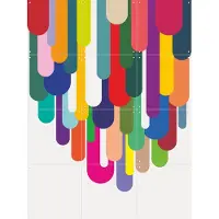 IXXI Flow, Markus Laible - 60 x 80 cm - Gratis ophangtool - Grote wanddecoratie en posters - Grafisch Ontwerp, Geometrische Kunst, Kleurrijk