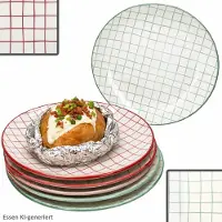 MamboCat 6-delige set Holly rood & groen eetservies van aardewerk voor 6 personen - 3x 23105804 & 3x 23105840