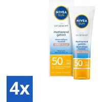 Nivea Sun – Gezichtscrème – UV BB Cream SPF 50 – 50 ml - Voordeelverpakking - 4 stuks