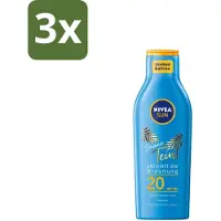 Nivea Sun – Zonnemelk – Zomerteint SPF 20 – 200 ml - Bulkverpakking - 3 stuks