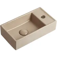 Guido Gusto Fontein Ora 41x22x10cm mat beige inclusief afvoerplug rechts