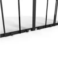 Vente-unique Dubbele schuifdeur voor douche in mat zwart metaal - Anti-kalkglas - 140 x 195 cm - BAVIODA