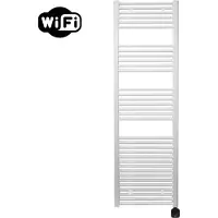 Sanicare Carini elektrische Wifi radiator 172x45cm wit met thermostaat zwart rechtsonder